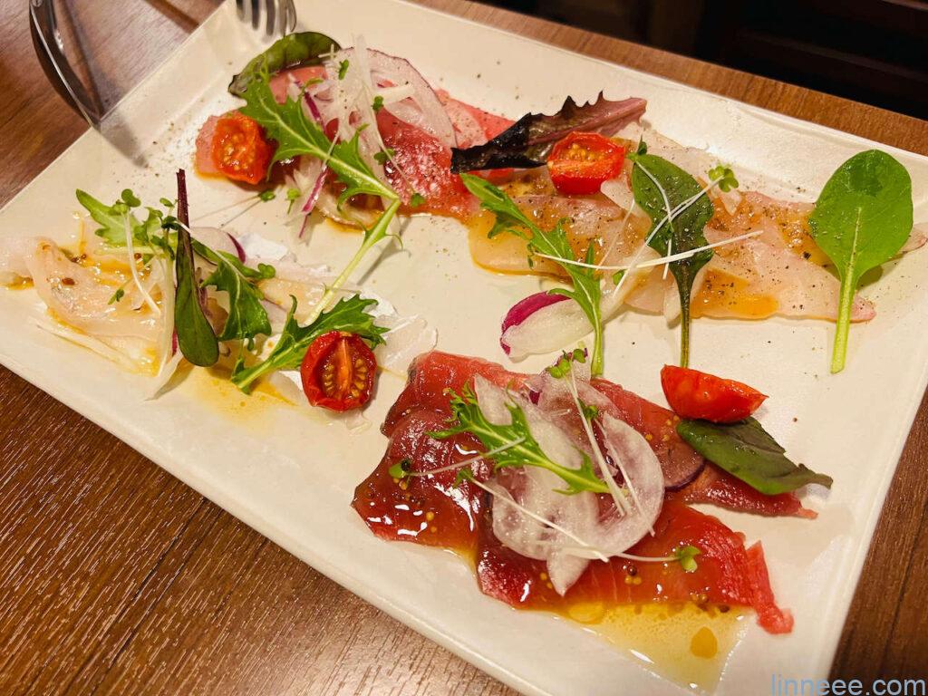 町家バルの本日のカルパッチョ、日替わりメニュー