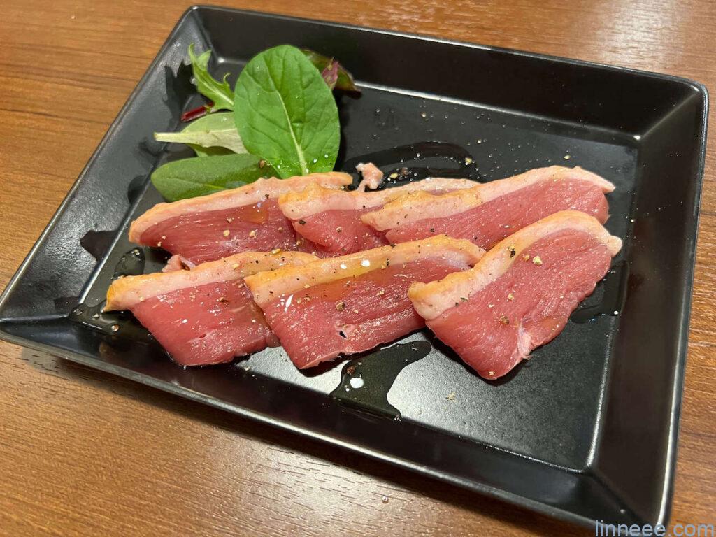 町家バルの鴨の生ハム